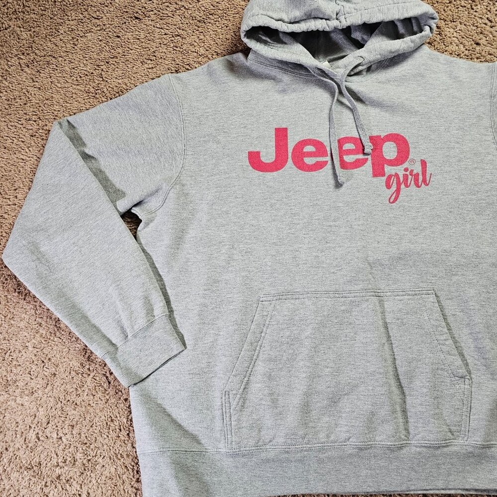 Jeep Girl Hoodie Womesn XL Gray Port & Company Pullover Sweatshirt - Picture 7 of 8